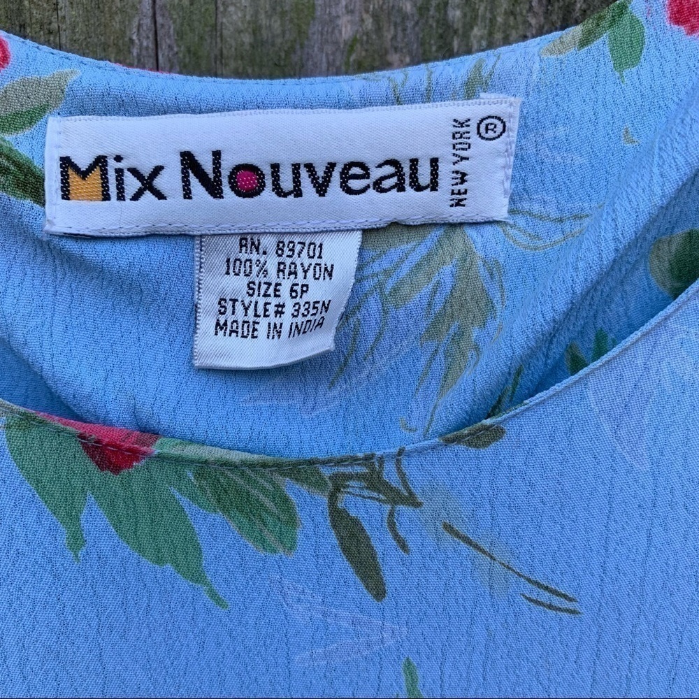 MIX NOUVEAU NY vintage coral and blue floral sheath tank dress - Picture 7 of 13